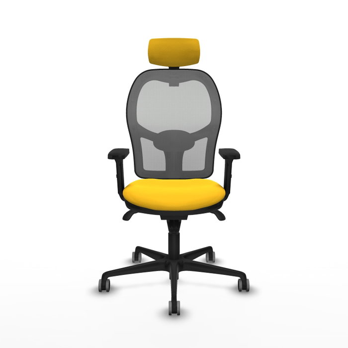 PIQUERAS Y CRESPO Silla de oficina Jorquera con mecanismo Sincro, Amarillo y Gris PIQUERAS Y CRESPO Silla de oficina Jorquera con mecanismo Sincro, Amarillo y Gris