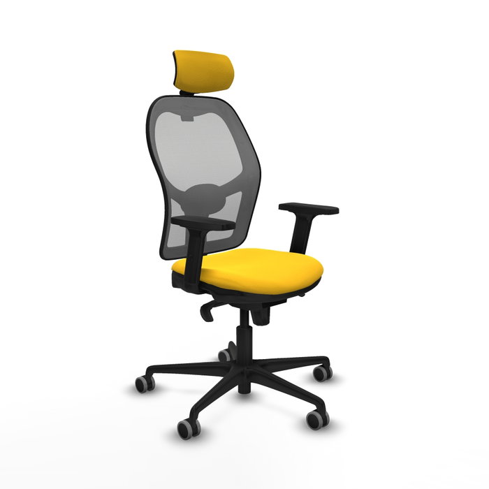 PIQUERAS Y CRESPO Silla de oficina Jorquera con mecanismo Sincro, Amarillo y Gris PIQUERAS Y CRESPO Silla de oficina Jorquera con mecanismo Sincro, Amarillo y Gris