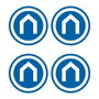Edm Pack 4 Vinilos Adhesivos Redondos para Puertas de Cristal Ø140mm