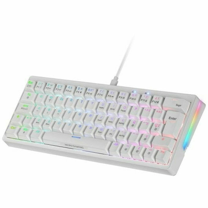 Mars Gaming MK Mini Pro Teclado Mecánico 60% Blanco Switch Amarillo