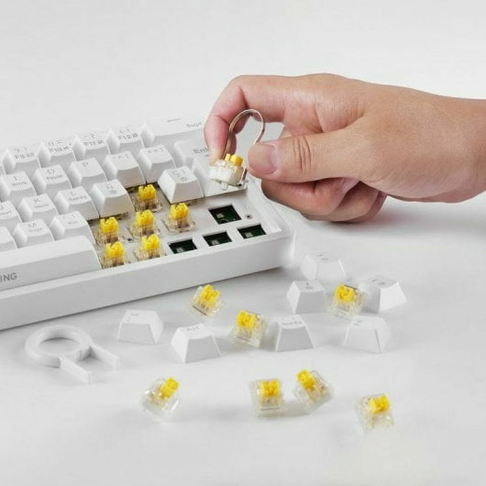 Mars Gaming MK Mini Pro Teclado Mecánico 60% Blanco Switch Amarillo