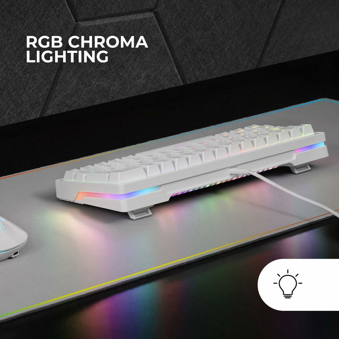 Mars Gaming MK Mini Pro Teclado Mecánico 60% Blanco Switch Amarillo