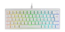 Mars Gaming MKMINIPRO Teclado Mecánico Gaming 60% USB Hot-Swap, Switch SKN Yellow Silencioso QuietCore, Retroiluminación RGB Chroma, Teclas Doble Inyección, Idioma Español - Blanco