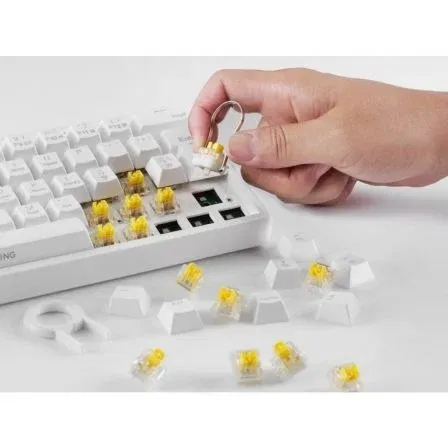 Mars Gaming Teclado Mecánico MKMINIPROWYES 60% Switch Amarillo Blanco