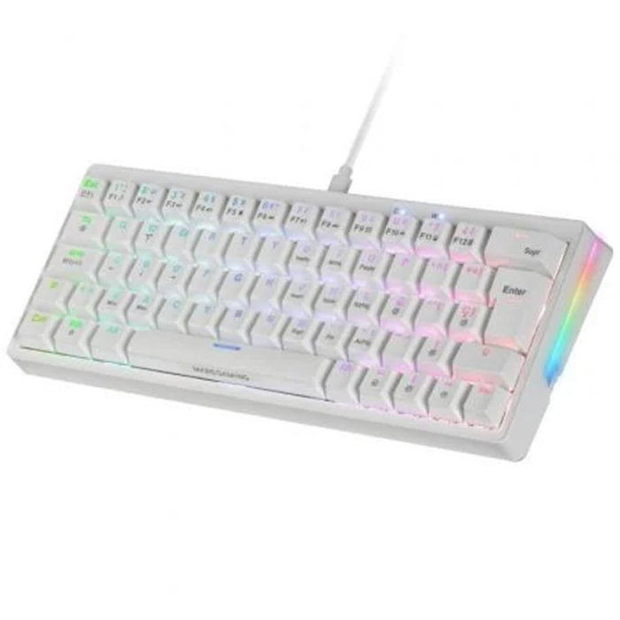 Mars Gaming MK Mini Pro Teclado Mecánico 60% Blanco Switch Amarillo