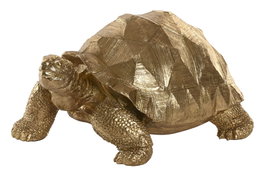 DKD Home Decor Figura de Tortuga en Resina Dorado