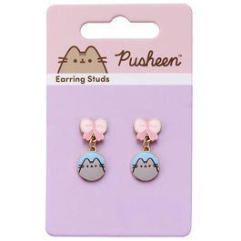 THE CARAT SHOP Pendientes Lazos Pusheen con Lazos Rosas Aleación de Zinc Colgantes Gato Licenciado