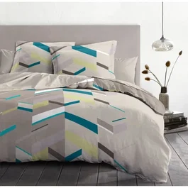 Home Linge Passion Juego de cama nórdico 240x260 cm + 2 fundas de almohada - 100% Algodón 57 hilos - Color Taupe - HOM5037632621681