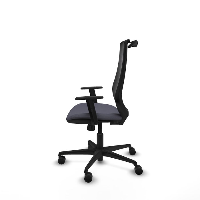 PIQUERAS Y CRESPO Silla de oficina Mardos con mecanismo Sincro, Gris oscuro y Negro