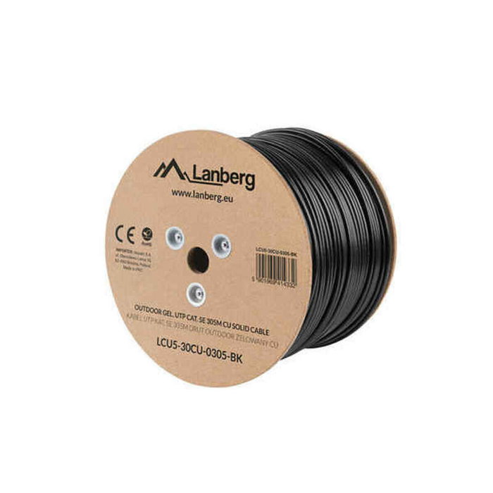 LANBERG Cable de Red Cat5e U/UTP Negro 305 m