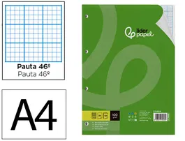 Liderpapel Recambio A4 100 Hojas 100gr Rayado Nº 46, 4 Taladros
