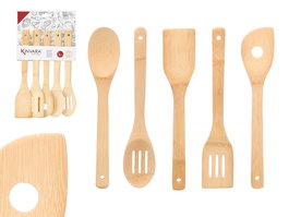 Kinvara Set 5 Utensilios Bambu Marron 20x36x1 cm (Set de 18)