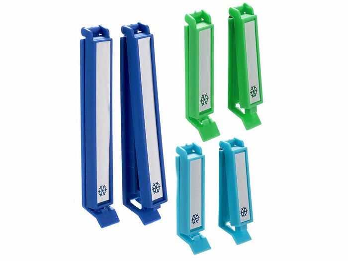 KINVARA Set 8 Cierrabolsas Plástico Verde, Turquesa, Azul 15 cm x 21.8 cm x 2 cm (Set de 36)