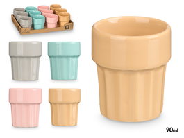 Vessia Vaso Café Surtido Colores Porcelana 90 ml 6 x 7 x 6 cm (Set de 36)
