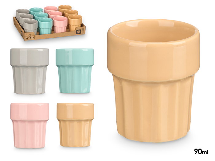 Vessia Vaso Café Surtido Colores Porcelana 90 ml 6 x 7 x 6 cm (Set de 36) Vessia Vaso Café Surtido Colores Porcelana 90 ml 6 x 7 x 6 cm (Set de 36)