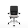 PIQUERAS Y CRESPO Silla de oficina Zulema Blanco/Negro con Brazos 3D