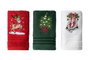 Mijölnir Toallas de Lavado Navideñas Algodón 500 gr/m² 30x50 cm (3 Unidades) Verdes Rojas Blancas