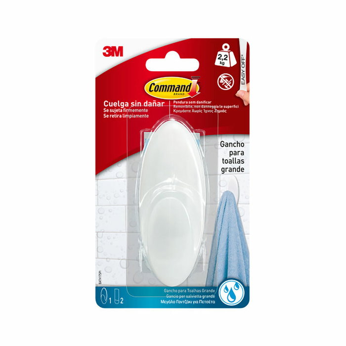 3M Command Gancho para Toallas Grande Blanco