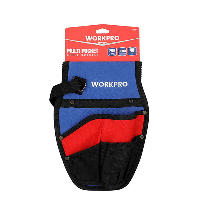 Workpro Funda para taladro con múltiples bolsillos para herramientas 300 x 210 mm