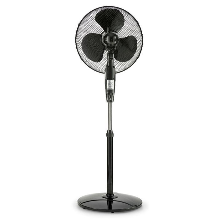 AVANT Black Edition Ventilador de Pie, 16 Pulgadas (40 cm), 45W, Color Negro con Base Redonda