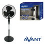 AVANT Black Edition Ventilador de Pie, 16 Pulgadas (40 cm), 45W, Color Negro con Base Redonda