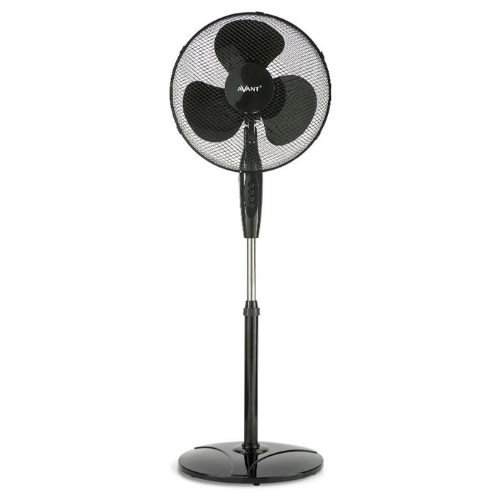 AVANT Black Edition Ventilador de Pie, 16 Pulgadas (40 cm), 45W, Color Negro con Base Redonda