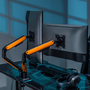 Aisens Soporte de Mesa Gaming RGB Doble Brazo para Monitor 17-32 pulgadas