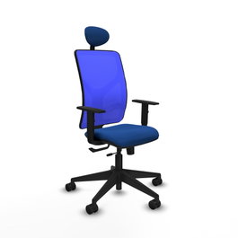PIQUERAS Y CRESPO Silla de oficina Motilla Azul con mecanismo Sincro/Traslack