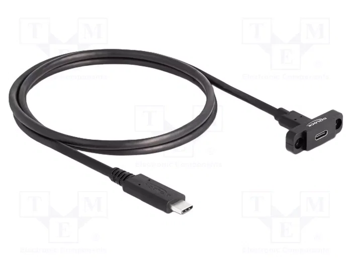 DeLOCK Cable USB Type-C™ de 1 m para montaje en panel, 10 Gbps, Negro DeLOCK Cable USB Type-C™ de 1 m para montaje en panel, 10 Gbps, Negro
