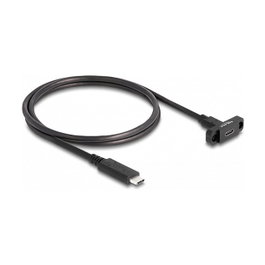 DeLOCK Cable USB Type-C™ macho a hembra 1 m para montaje en panel negro