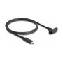 DeLOCK Cable USB Type-C™ de 1 m para montaje en panel, 10 Gbps, Negro