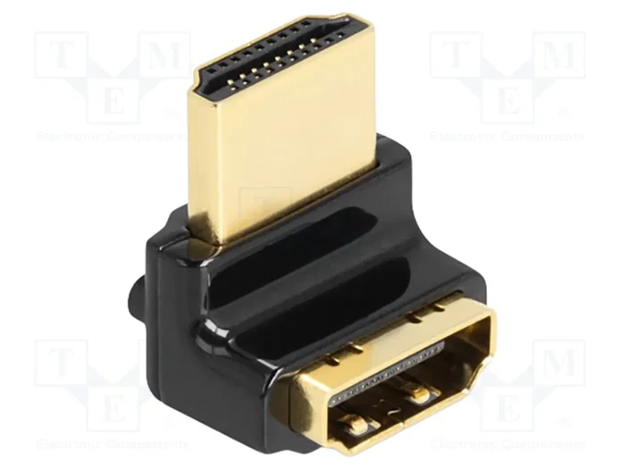 DeLOCK Adaptador HDMI 90° hacia arriba 8K 60 Hz Metal Negro