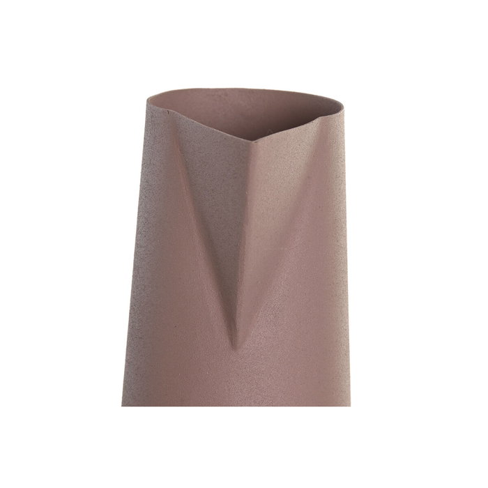 DKD Home Decor Set de 2 Jarrones de Hierro Rosa y Beige 15x11x45 cm