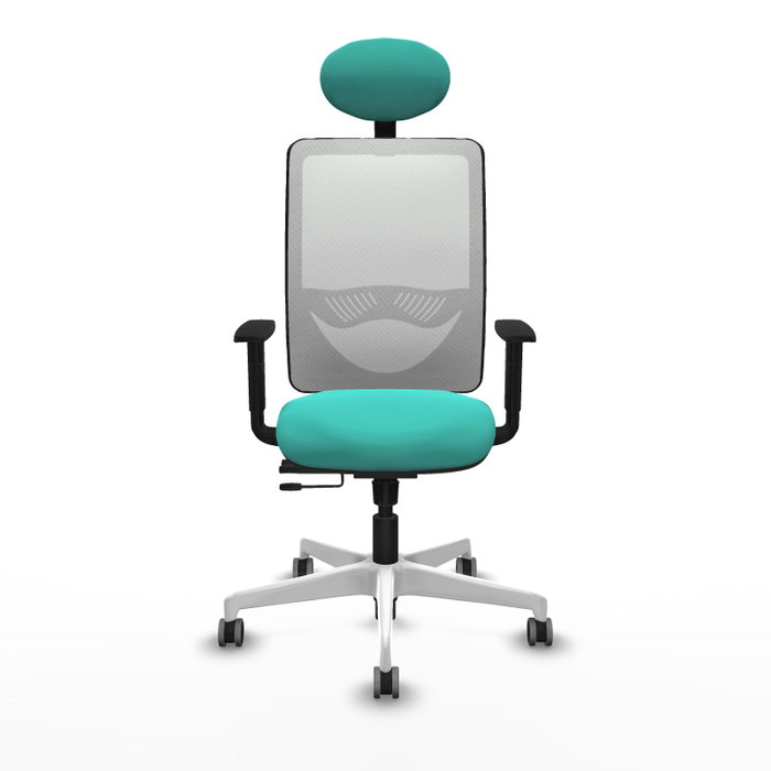PIQUERAS Y CRESPO Silla de oficina Zulema con mecanismo Sincro/Traslack, Turquesa y Blanco PIQUERAS Y CRESPO Silla de oficina Zulema con mecanismo Sincro/Traslack, Turquesa y Blanco
