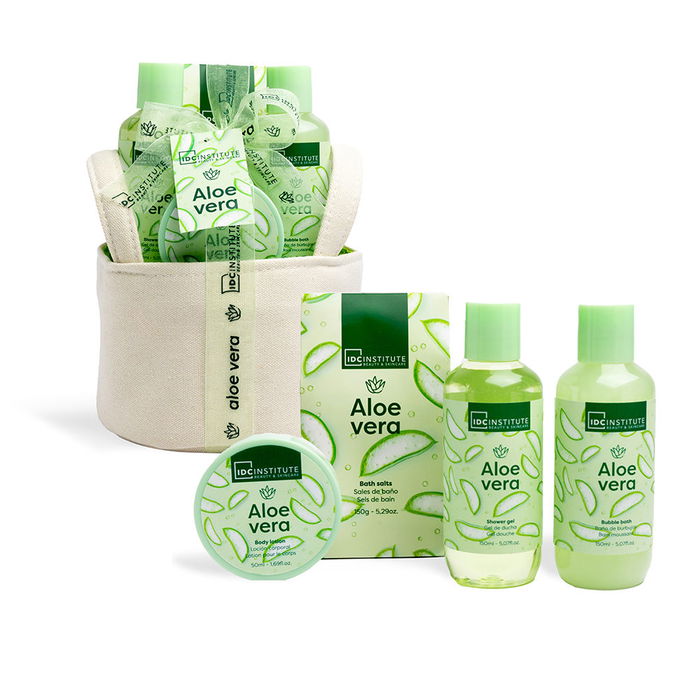 Idc Institute Estuche Aloe Vera 4 pz Kit de Baño Spa con Gel de Ducha, Baño de Burbujas, Sales y Loción Corporal Idc Institute Estuche Aloe Vera 4 pz Kit de Baño Spa con Gel de Ducha, Baño de Burbujas, Sales y Loción Corporal
