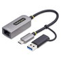 StarTech.com Adaptador de red USB-C a Ethernet C21GA-USB-ETHERNET con dongle USB-A, Gris