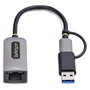 StarTech.com Adaptador de red USB-C a Ethernet C21GA-USB-ETHERNET con dongle USB-A, Gris