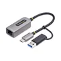 StarTech.com Adaptador de red USB-C a Ethernet C21GA-USB-ETHERNET con dongle USB-A, Gris