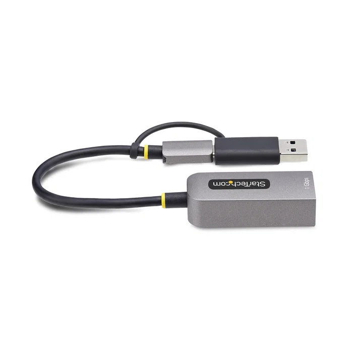 StarTech.com Adaptador de red USB-C a Ethernet C21GA-USB-ETHERNET con dongle USB-A, Gris