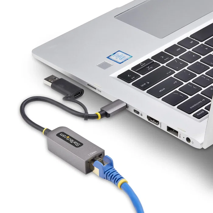 StarTech.com Adaptador de red USB-C a Ethernet C21GA-USB-ETHERNET con dongle USB-A, Gris