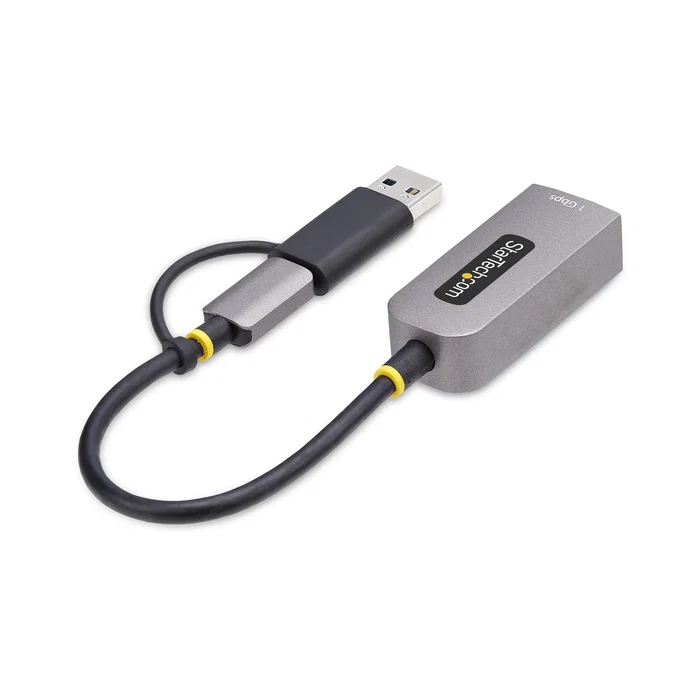 StarTech.com Adaptador de red USB-C a Ethernet C21GA-USB-ETHERNET con dongle USB-A, Gris