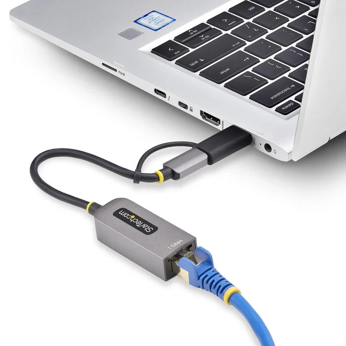 StarTech.com Adaptador de red USB-C a Ethernet C21GA-USB-ETHERNET con dongle USB-A, Gris