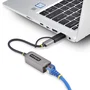 StarTech.com Adaptador de red USB-C a Ethernet C21GA-USB-ETHERNET con dongle USB-A, Gris
