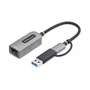 StarTech.com Adaptador de red USB-C a Ethernet C21GA-USB-ETHERNET con dongle USB-A, Gris