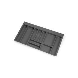 Emuca Cubertero Optima para cajón Universal, módulo 900mm, Plástico, Gris antracita