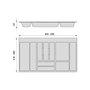 Emuca Cubertero Optima para cajón Universal, módulo 900mm, Plástico, Gris antracita