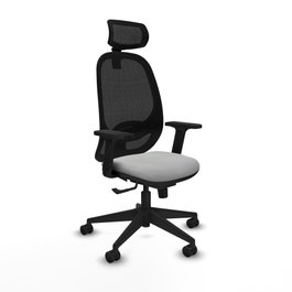 PIQUERAS Y CRESPO Silla de oficina Cilanco con mecanismo Sincro, Gris claro y Negro