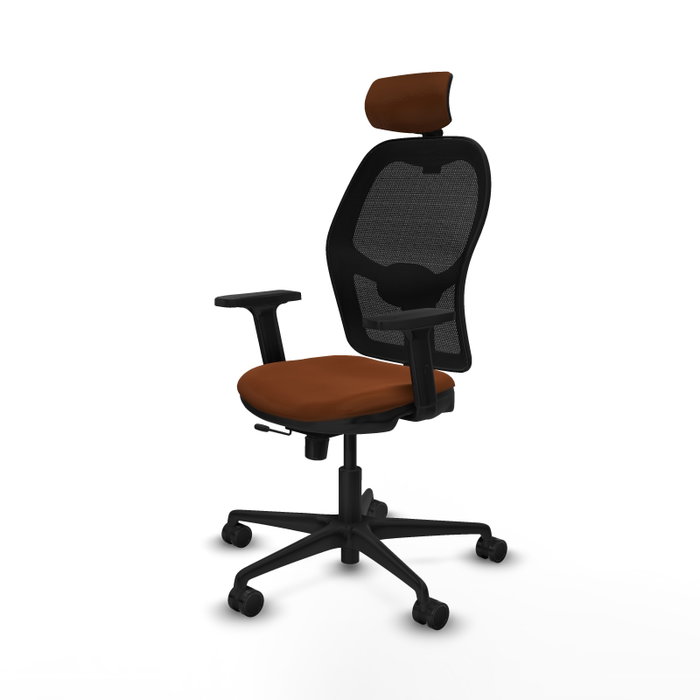 PIQUERAS Y CRESPO Silla de oficina Jorquera con mecanismo Sincro/Traslack, Marrón y Negro