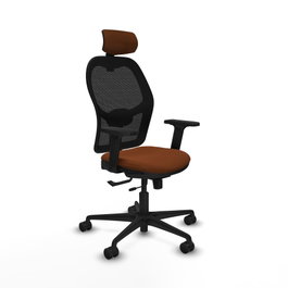 PIQUERAS Y CRESPO Silla de oficina Jorquera con mecanismo Sincro/Traslack, Marrón y Negro