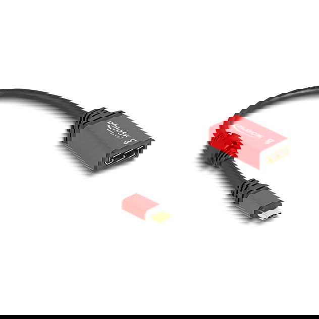 DeLOCK Adaptador USB-C a DisplayPort 1.4 (DP Alt Mode), 8K a 30Hz, HDR10, Negro y Rojo, Cable 0.2m, Macho/Hembra, Plug & Play DeLOCK Adaptador USB-C a DisplayPort 1.4 (DP Alt Mode), 8K a 30Hz, HDR10, Negro y Rojo, Cable 0.2m, Macho/Hembra, Plug & Play